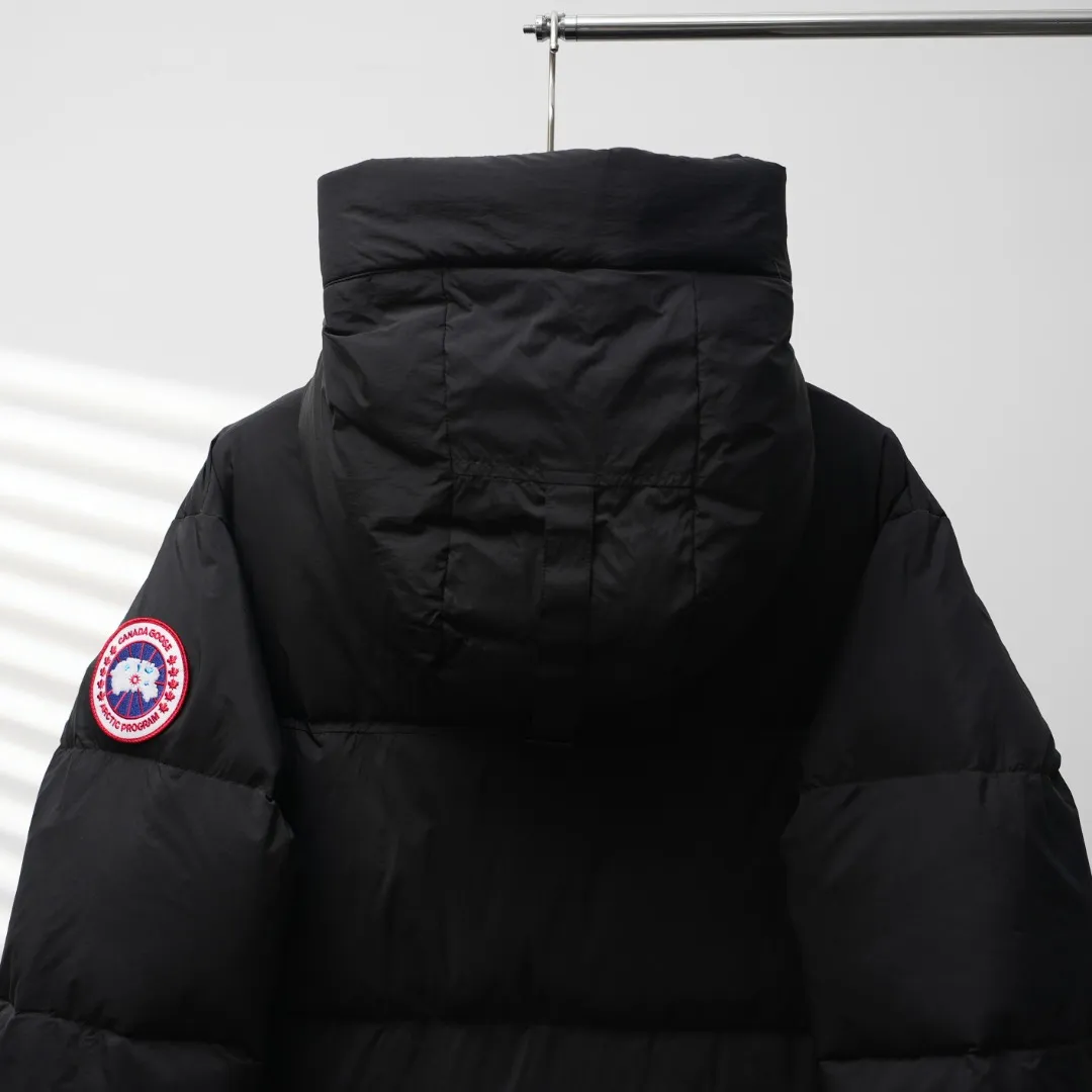 P1060 CANADA GOOSE丨Canada Goose 2800 Long Armband Hooded Down Jacket Color: Black Red Label Size: XS-XXL